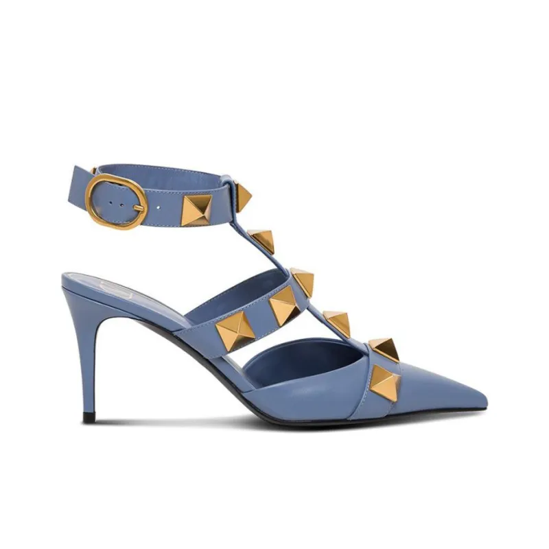Valentino Slim Heel High Heels 9cm Women's Light Blue-1