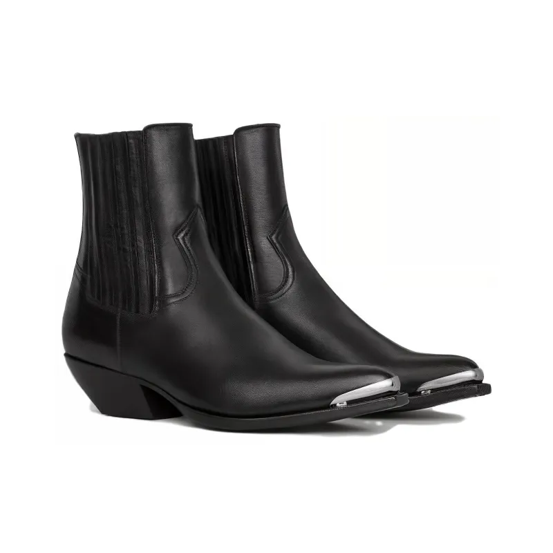 CELINE Short Chelsea Boots 4cm Women's Black-2
