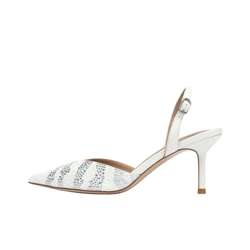NICOLI Messina Slim Heel High Heels 7cm Women's White-0