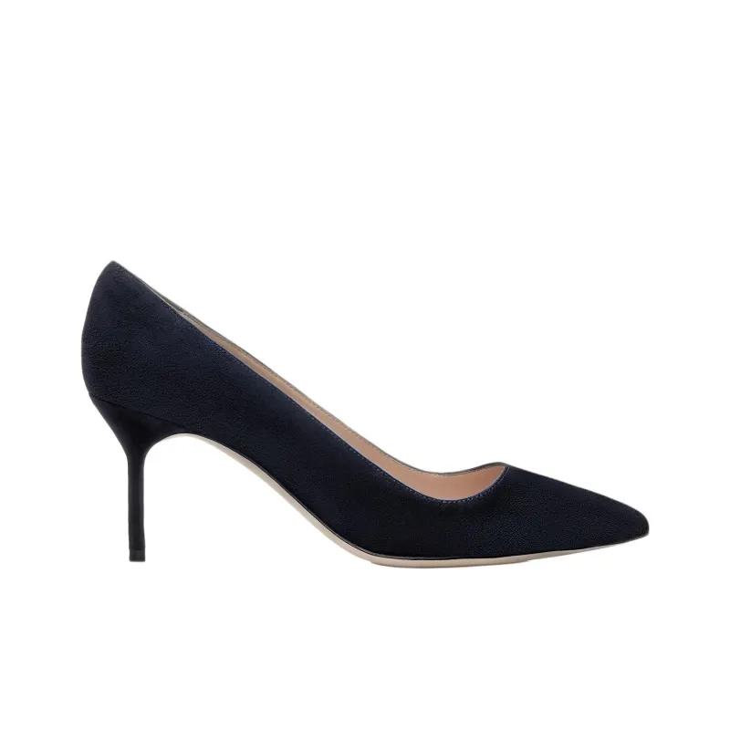 MANOLO BLAHNIK Slim Heel High Heels 7cm Women's Dark Blue-1