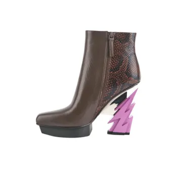 UNITED NUDE Glam Square Boot Ankle Boots 12cm Women's Umber