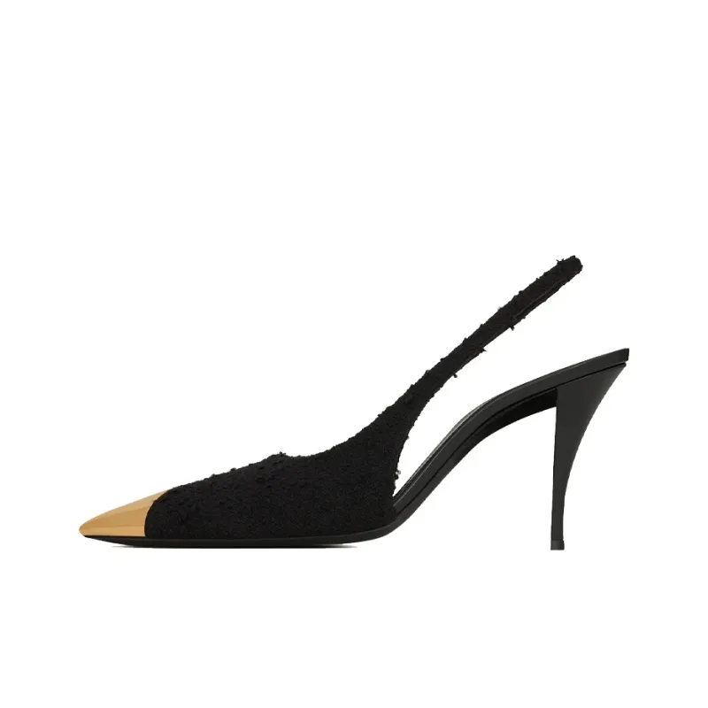 SAINT LAURENT Vesper Slim Heel High Heels 9cm Women's Black-0