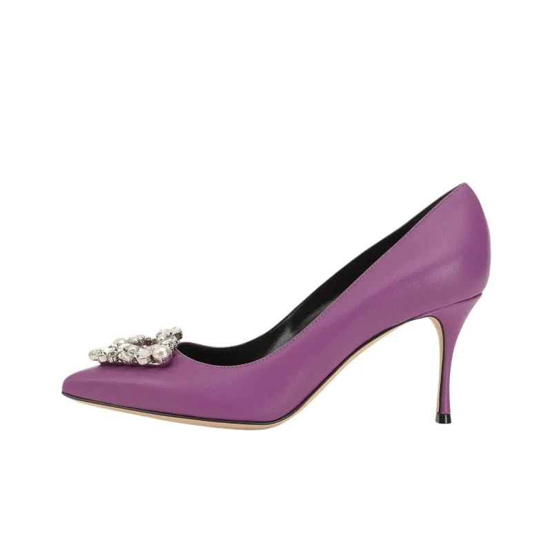 SERGIO ROSSI Sr Godiva Slim Heel High Heels 7.5cm Women's Purple-0