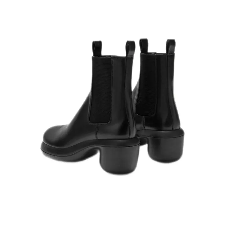 JIL SANDER Elasticated-panel Leather Boots-3