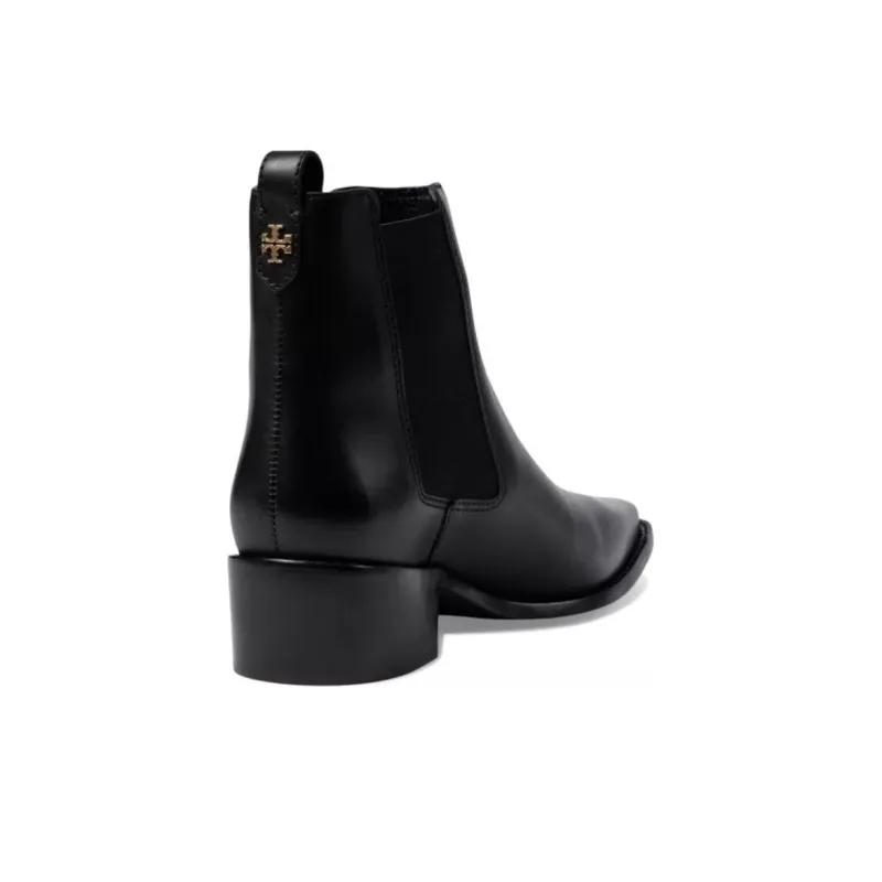 TORY BURCH 40mm Pull-on Leather Ankle Boots-4