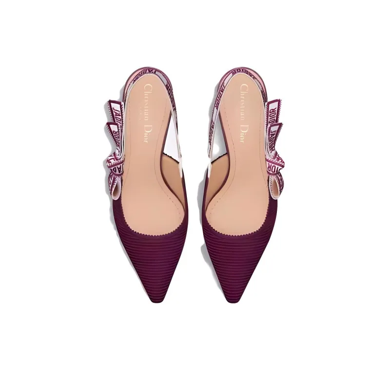 DIOR J'Adior Chunky Heel High Heels 6.5cm Women's Purple-3