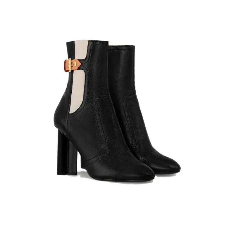 LOUIS VUITTON Silhouette Ankle Boots Women's Black-2