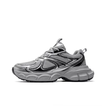AGSDON Lightweight Height Increasing Anti Slip And Wear Resistant Low Top Chunky Sneakers Men's Gray