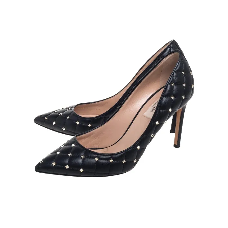 Valentino Slim Heel High Heels 8.5cm Women's Black-2