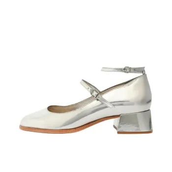 Schutz Dorothy Chunky Heel High Heels 4cm Women's Silver