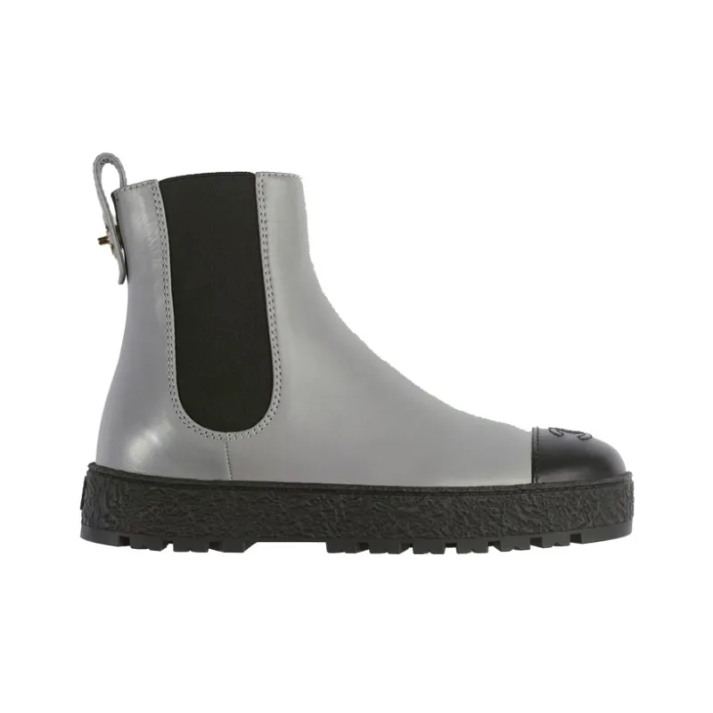 CHANEL Chelsea Shoes Women's Gray Black-1