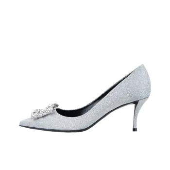 Roger Vivier Flower Buckle Pointed Toe Pumps