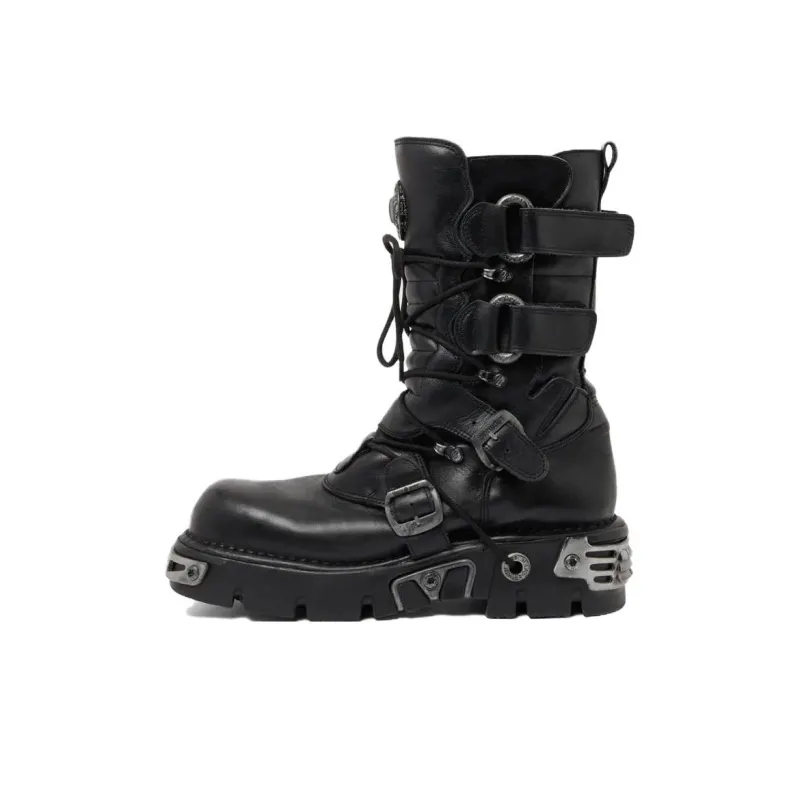 Paco Rabanne X New Rock Buckled Leather Boots-0