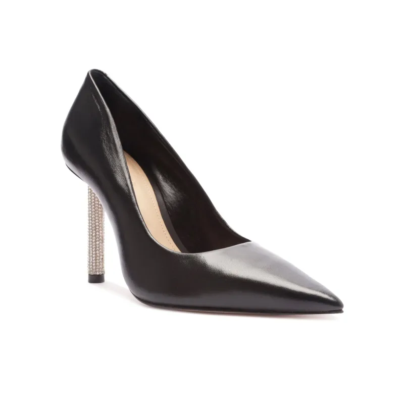 Schutz Lou Glam Slim Heel High Heels 10cm Women's Black-2