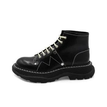 Alexander McQueen Tread Lace Up Boot 'Black Silver' Women's