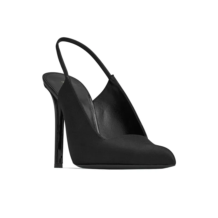 SAINT LAURENT Raven Slim Heel High Heels 11cm Women's Black-2