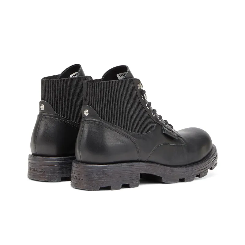 DIESEL 40mm Leather Combat Boots-3