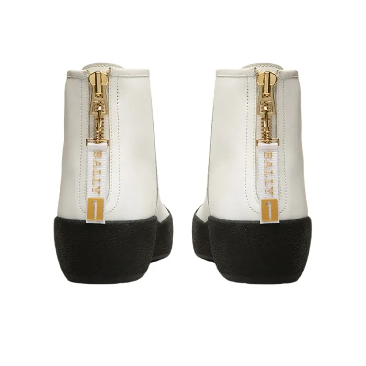 BALLY Winter Gold Ankle Boots Women's White-3