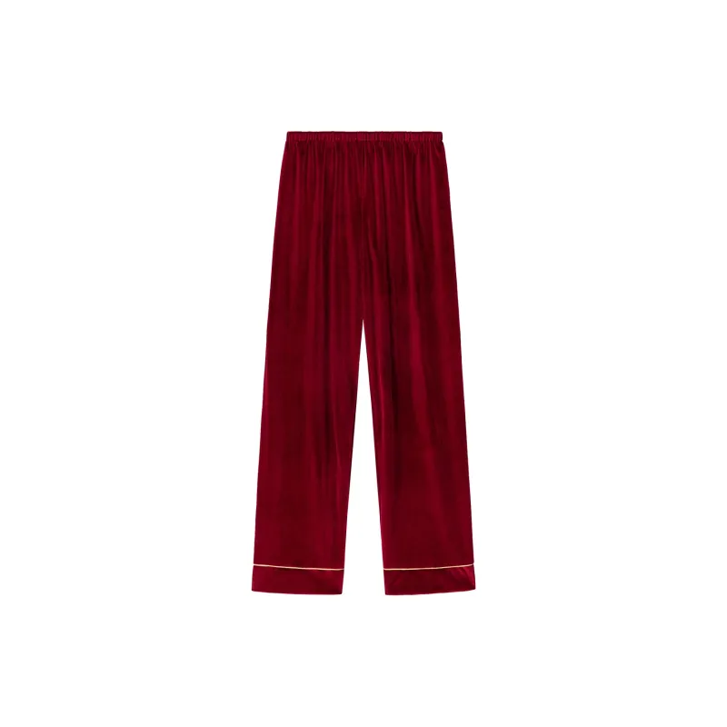 Shanghai Story Pajama Set Unisex 2 Piece Set Burgundy-9