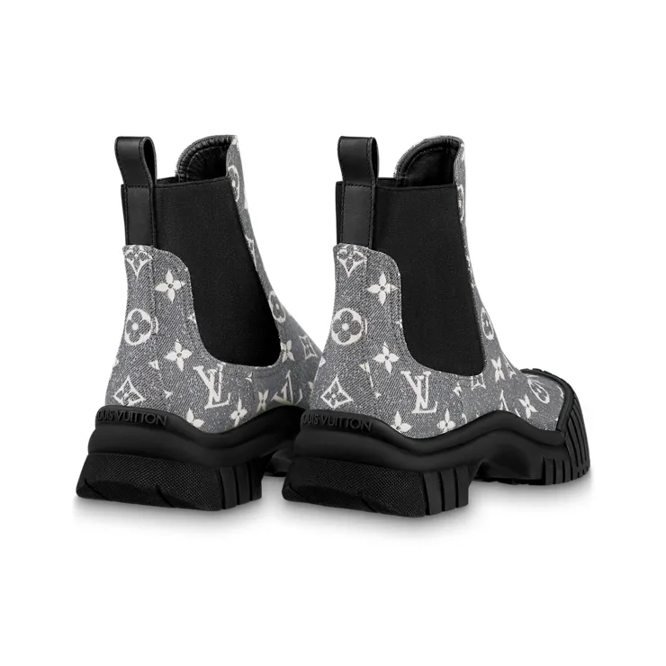 LOUIS VUITTON Ruby Short Chelsea Boots Women's Gray-2
