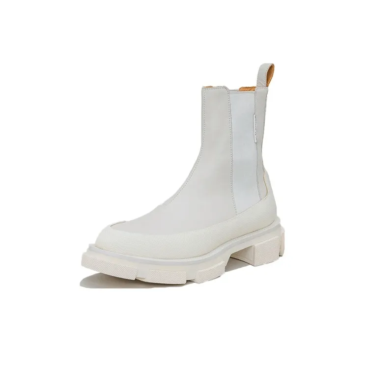 Both Short Chelsea Boots Women's White-2