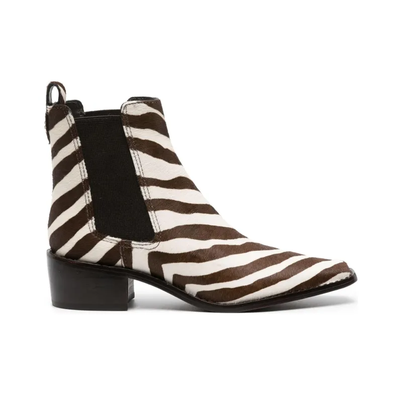 TORY BURCH Zebra-print Leather Boots-1