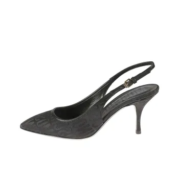 MOSCHINO Jacquard Logo Slingback Pumps