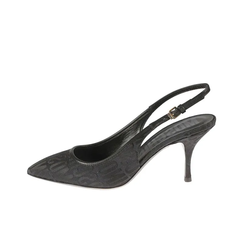 MOSCHINO Jacquard Logo Slingback Pumps-0