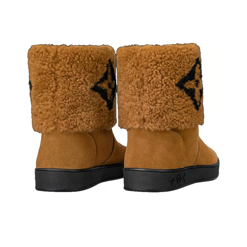LOUIS VUITTON Snowdrop Warm Coverage Short Snow Boots Women's Yellow-4