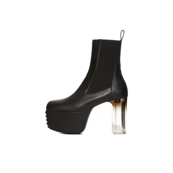 RICK OWENS/RO Short Chelsea Boots 10cm Men's Black