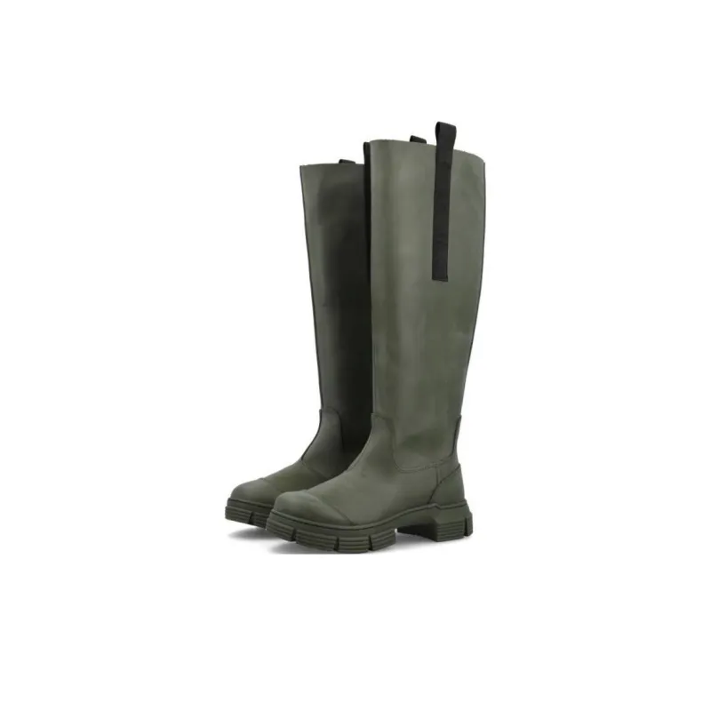GANNI Knee high Boots Women's Green-4