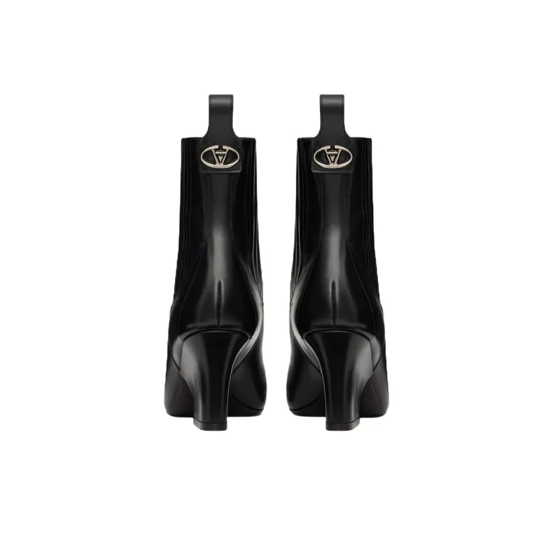 Valentino Logo Plaque Pointed Toe Ankle Boots Women's-4