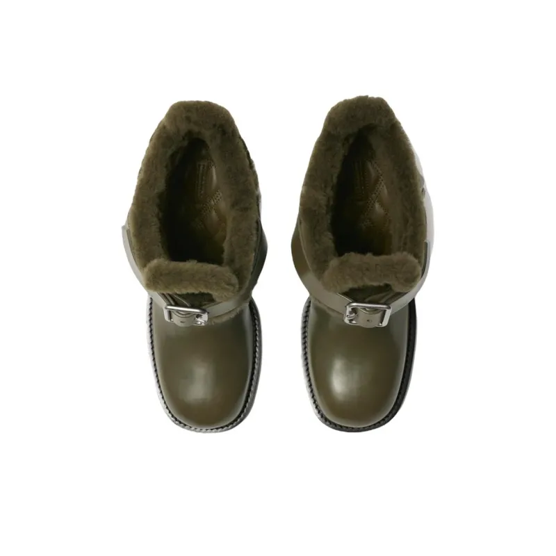 Burberry Italian Ankle Boots 8.5cm Women's Green-2