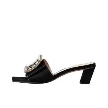 Roger Vivier Biki Love Chunky Heel Slide Slippers 4.5cm Women's Black