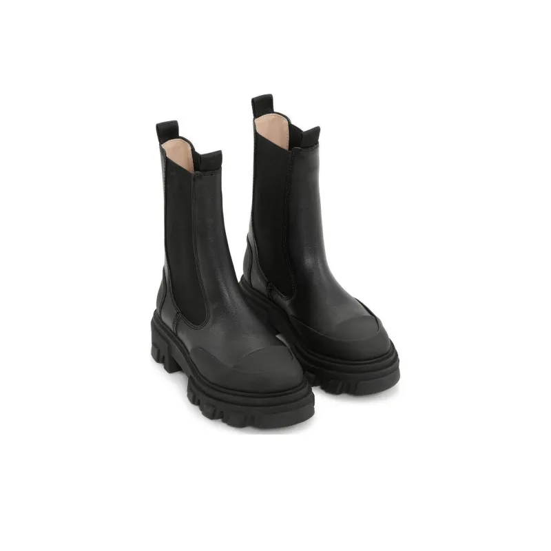 GANNI Short Chelsea Boots Unisex Black-3