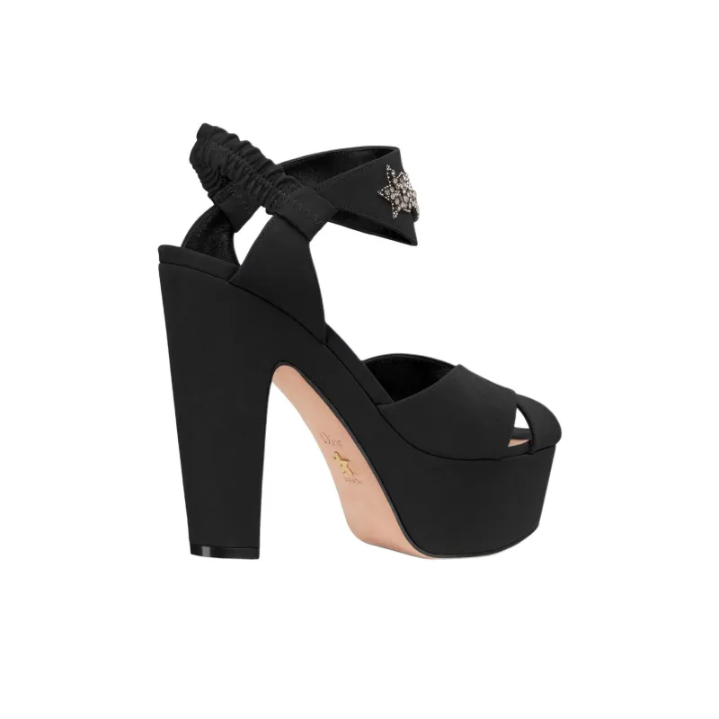 DIOR Muse Chunky Heel High Heels 13cm Women's Black-3