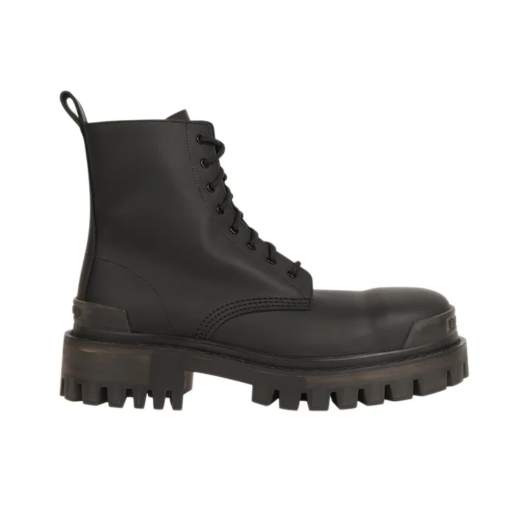 Balenciaga Strike 20mm Boots Black Rubber Effect Calfskin Women's-1