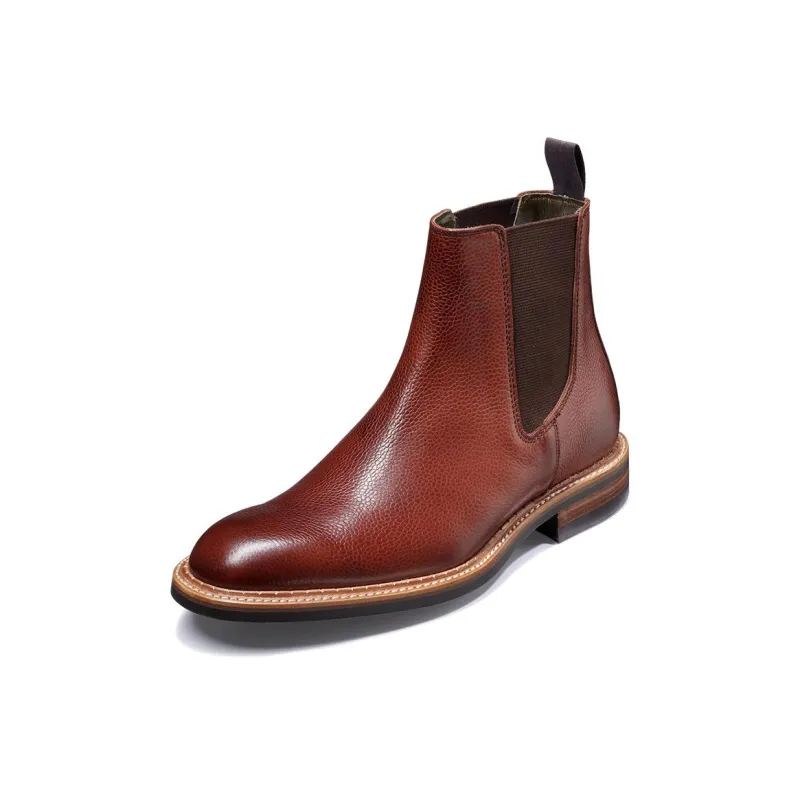 BARKER BOEB Archive Harrowick Short Chelsea Boots Men's Red Brown-0