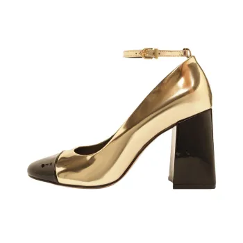 Schutz Dorothy Chunky Heel High Heels 8.7cm Women's Gold