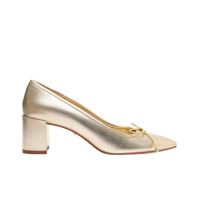 Schutz Arissa Block Chunky Heel High Heels 6.3cm Women's Light Gold-1