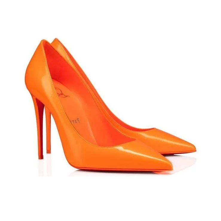 CL LUBOTING Slim Heel High Heels 10cm Women's Orange-3