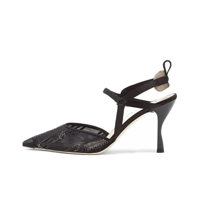 FENDI Colibri Slim Heel High Heels 8.5cm Women's Black-0