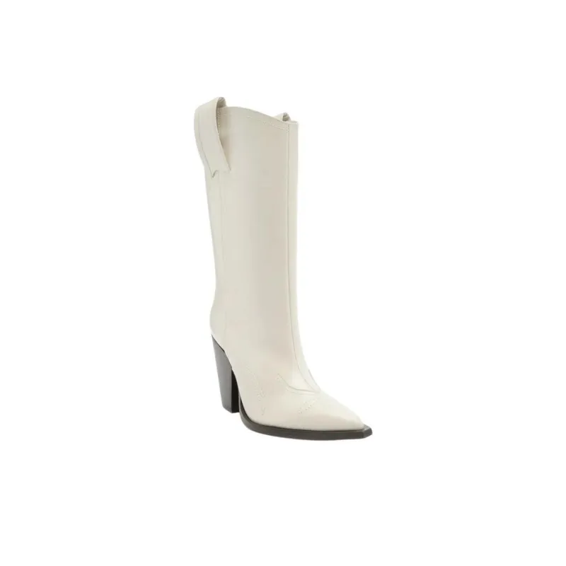Schutz Cano Alto Ankle Boots Women's White-2