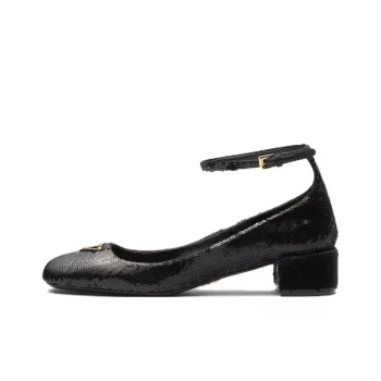 PRADA 35mm Logo-plaque Sequined Pumps
