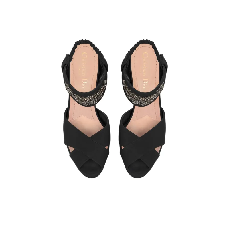 DIOR Muse Chunky Heel High Heels 13cm Women's Black-4