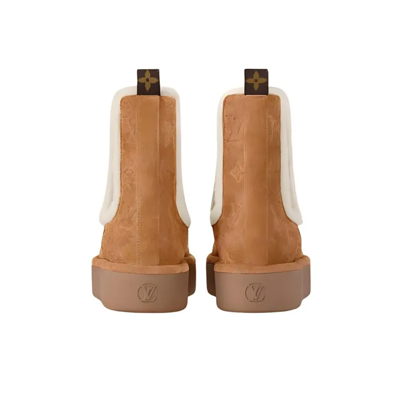 LOUIS VUITTON Aspen Short Chelsea Boots Women's Brown-3