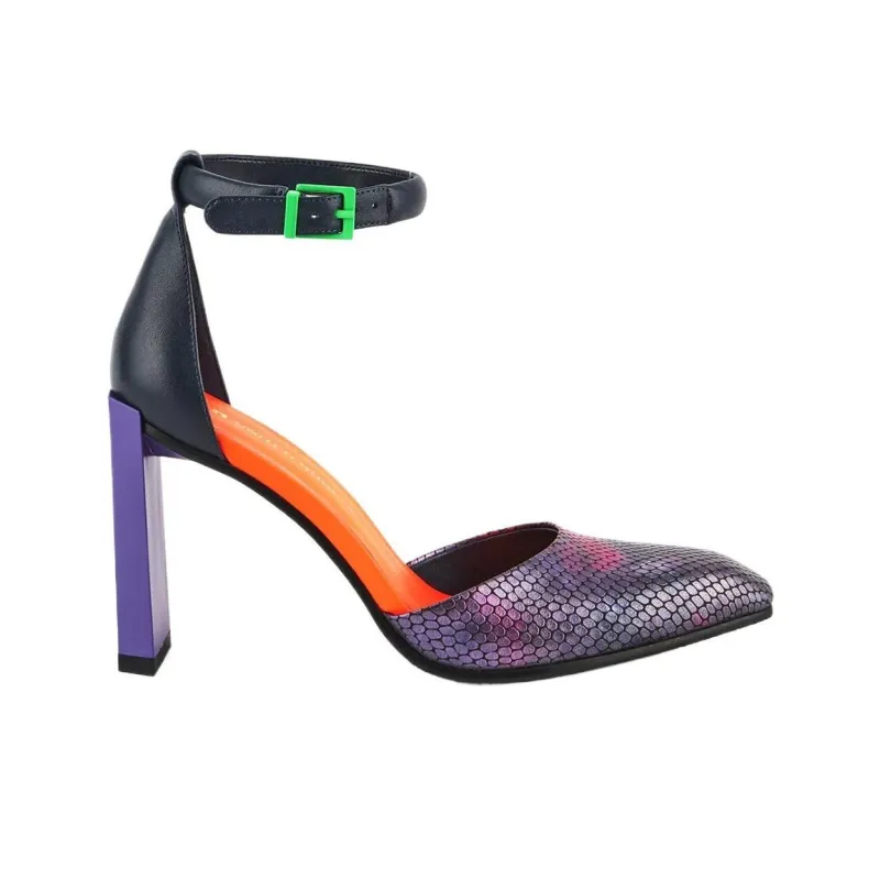 UNITED NUDE Block Heel High Heels 8cm Women's Purple-1
