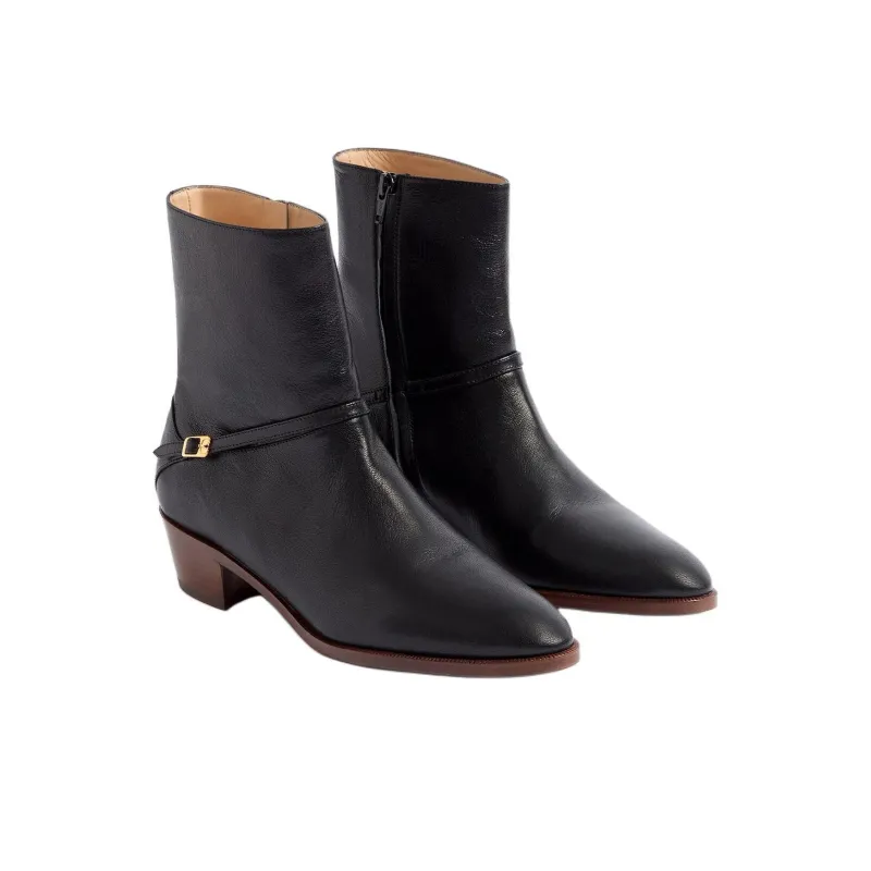Valentino Pat Almond Toe Ankle Boots-2