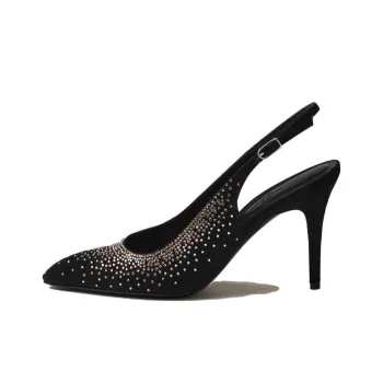 HERMES Festive Slim Heel High Heels Women's Black