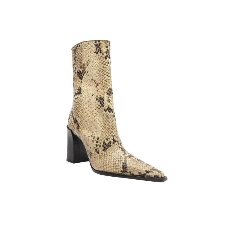 Schutz Bota Raffaela Ankle Boots 8.5cm Women's Brown Black-2